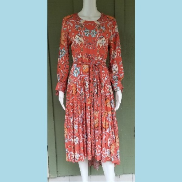 Jaase Dresses & Skirts - New JAASE Coral Floral Hi Low Hem Dress S